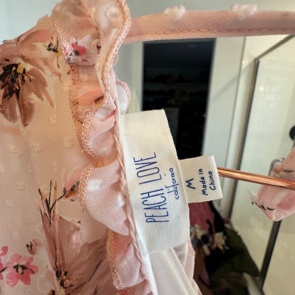 Peach Love California Pink Floral Mini Dress - Picture 4 of 4